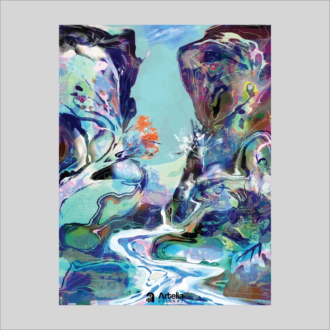 ภาพจำ ฉากนัยใจ NO.100 โดย หงา คาราวาน ศิลปินแห่งชาติ ภาพเขียนดิจิทัลปริ้นท์