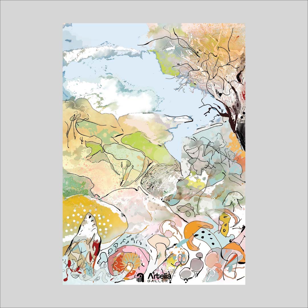 ภาพจำ ฉากนัยใจ NO.113 โดย หงา คาราวาน ศิลปินแห่งชาติ ภาพเขียนดิจิทัลปริ้นท์