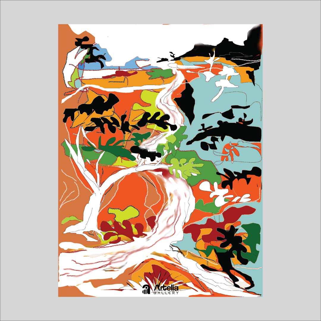 ภาพจำ ฉากนัยใจ NO.123 โดย หงา คาราวาน ศิลปินแห่งชาติ ภาพเขียนดิจิทัลปริ้นท์