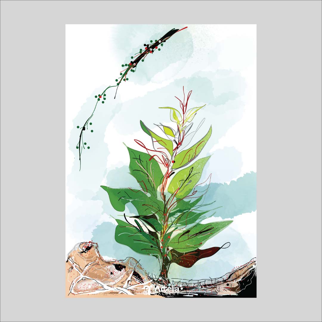 ภาพจำ ฉากนัยใจ NO.126 โดย หงา คาราวาน ศิลปินแห่งชาติ ภาพเขียนดิจิทัลปริ้นท์