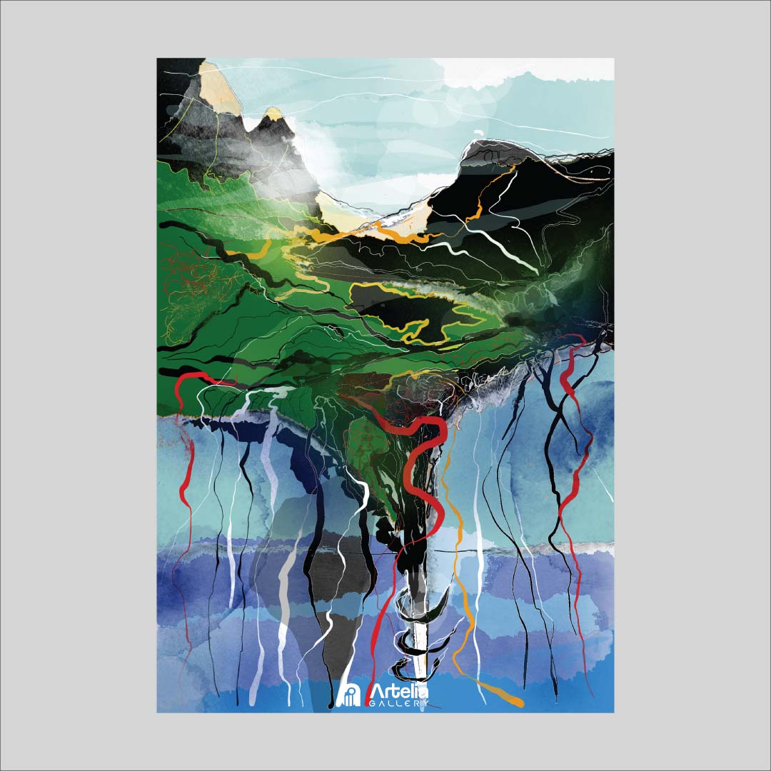 ภาพจำ ฉากนัยใจ NO.138 โดย หงา คาราวาน ศิลปินแห่งชาติ ภาพเขียนดิจิทัลปริ้นท์