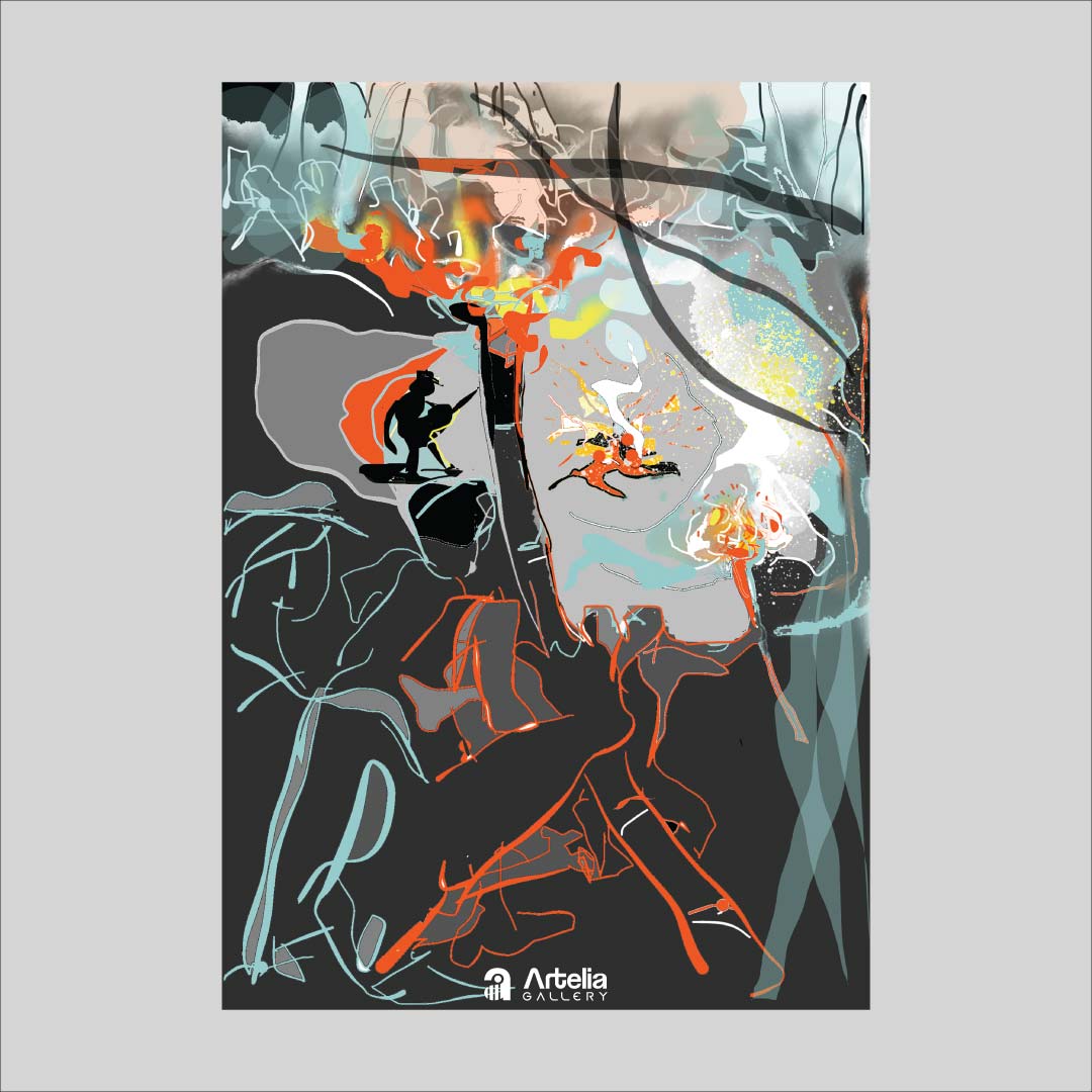 ภาพจำ ฉากนัยใจ NO.143 โดย หงา คาราวาน ศิลปินแห่งชาติ ภาพเขียนดิจิทัลปริ้นท์