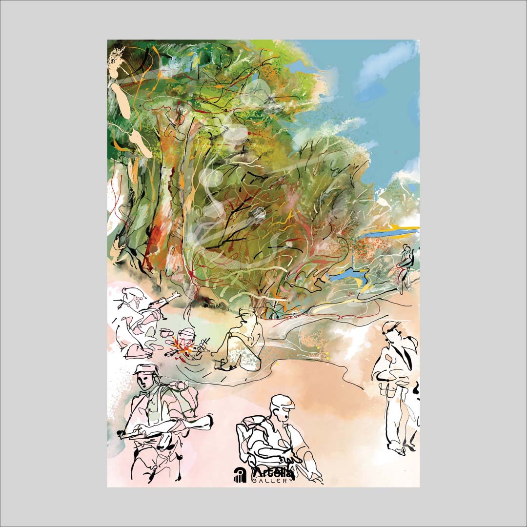 ภาพจำ ฉากนัยใจ NO.145 โดย หงา คาราวาน ศิลปินแห่งชาติ ภาพเขียนดิจิทัลปริ้นท์