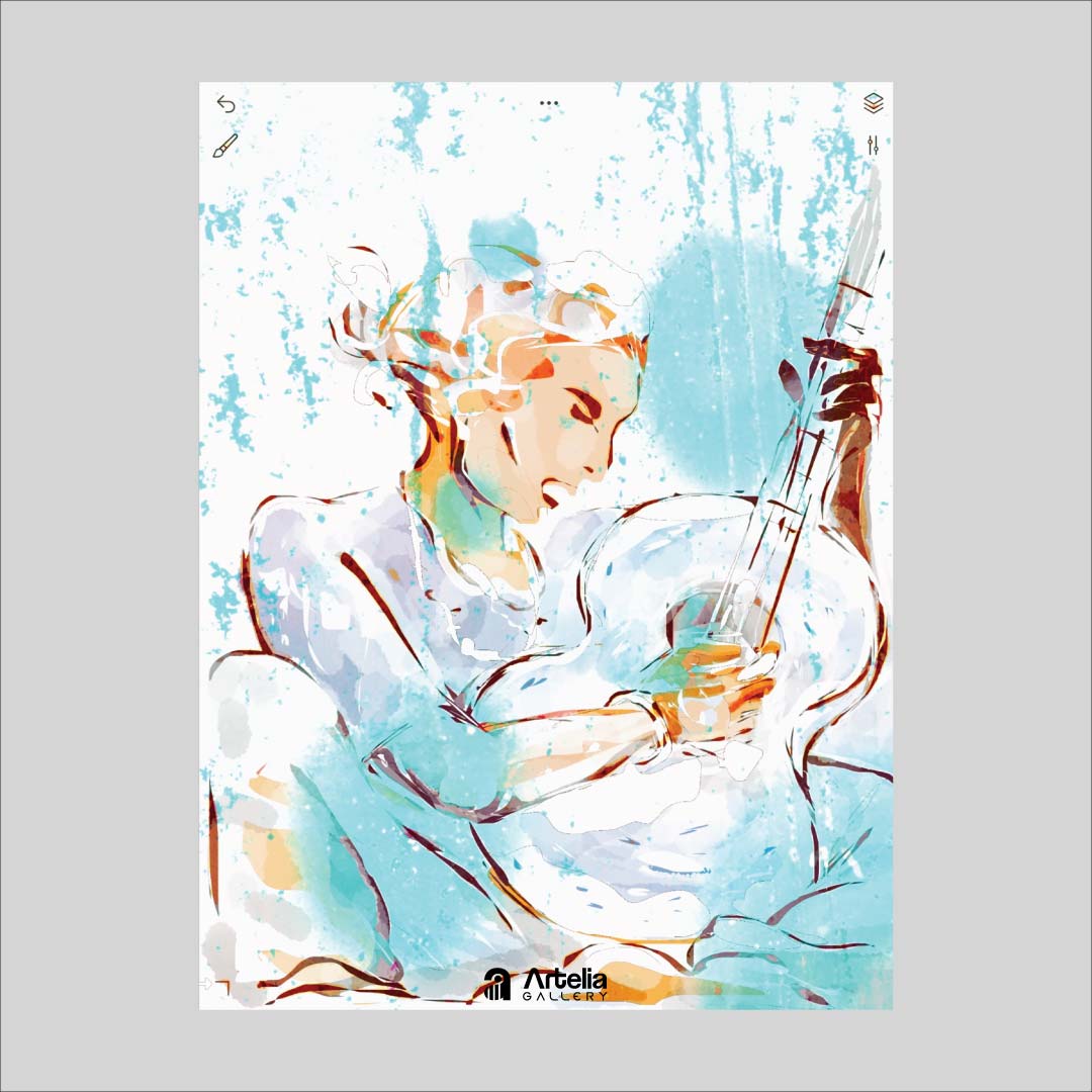 ภาพจำ ฉากนัยใจ NO.146 โดย หงา คาราวาน ศิลปินแห่งชาติ ภาพเขียนดิจิทัลปริ้นท์