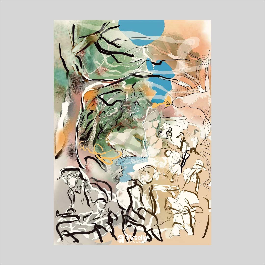 ภาพจำ ฉากนัยใจ NO.153 โดย หงา คาราวาน ศิลปินแห่งชาติ ภาพเขียนดิจิทัลปริ้นท์