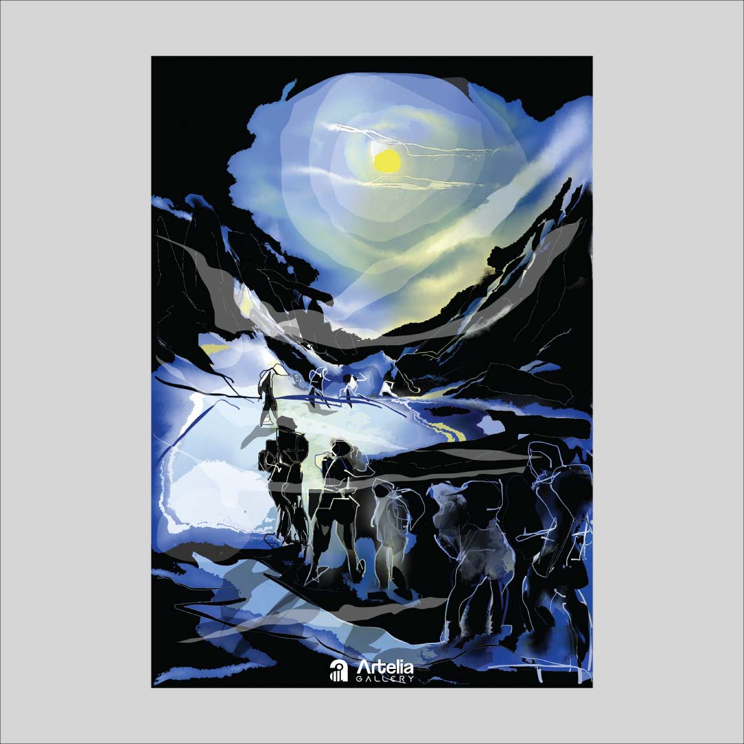 ภาพจำ ฉากนัยใจ NO.17 โดย หงา คาราวาน ศิลปินแห่งชาติ ภาพเขียนดิจิทัลปริ้นท์