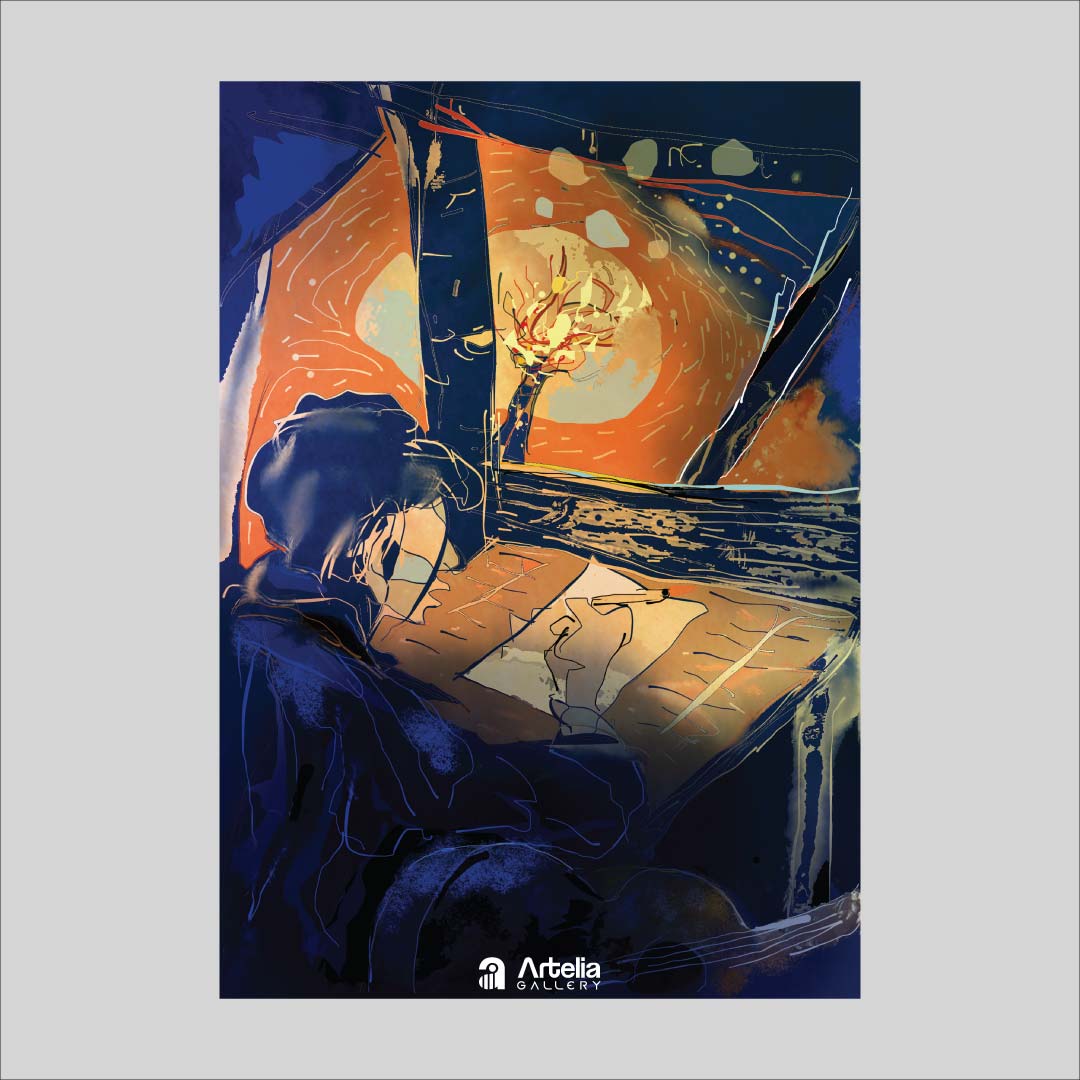 ภาพจำ ฉากนัยใจ NO.18 โดย หงา คาราวาน ศิลปินแห่งชาติ ภาพเขียนดิจิทัลปริ้นท์