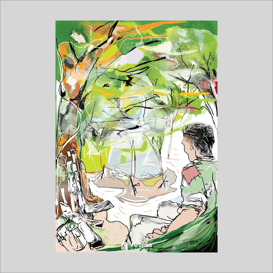 ภาพจำ ฉากนัยใจ NO.19 โดย หงา คาราวาน ศิลปินแห่งชาติ ภาพเขียนดิจิทัลปริ้นท์