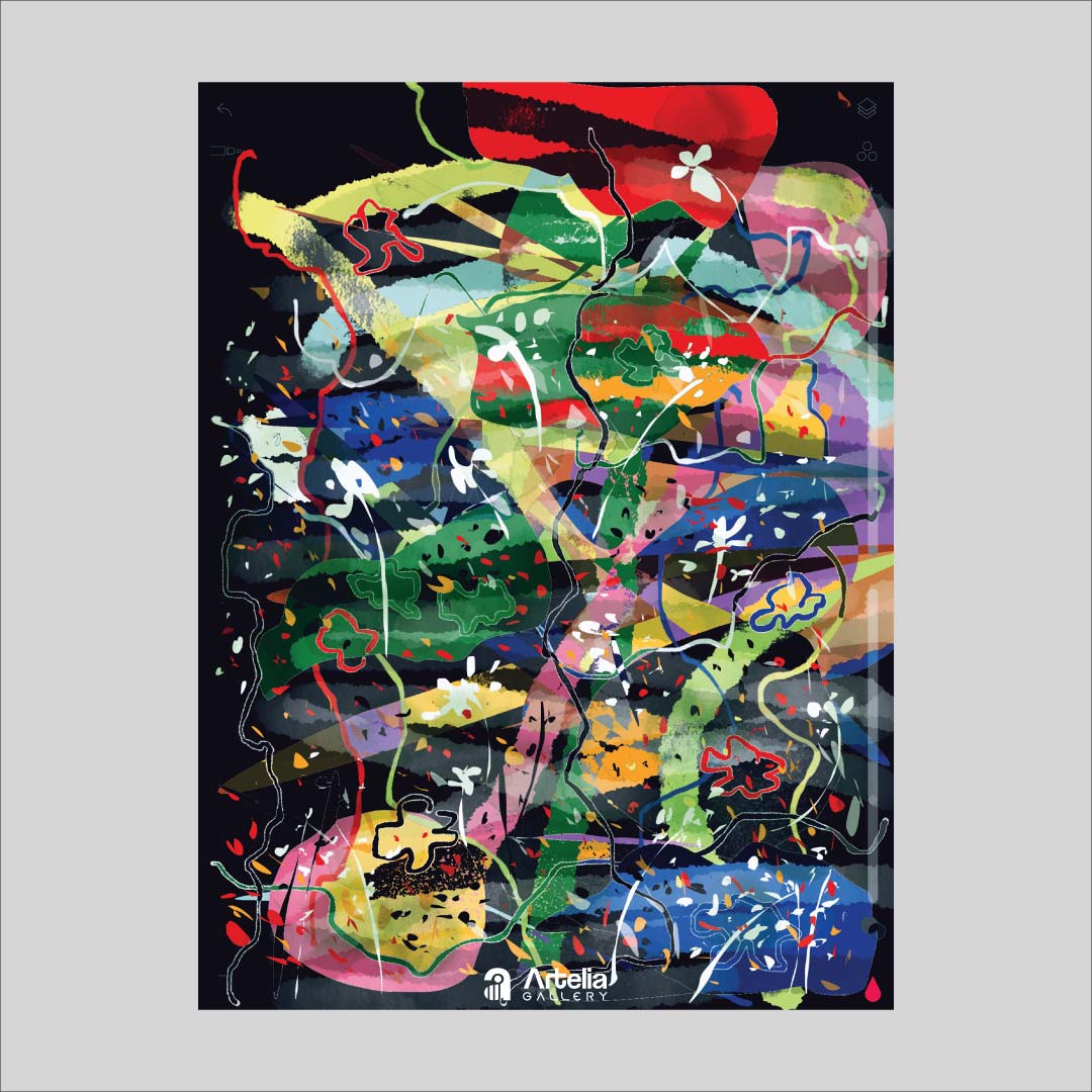 ภาพจำ ฉากนัยใจ NO.25 โดย หงา คาราวาน ศิลปินแห่งชาติ ภาพเขียนดิจิทัลปริ้นท์