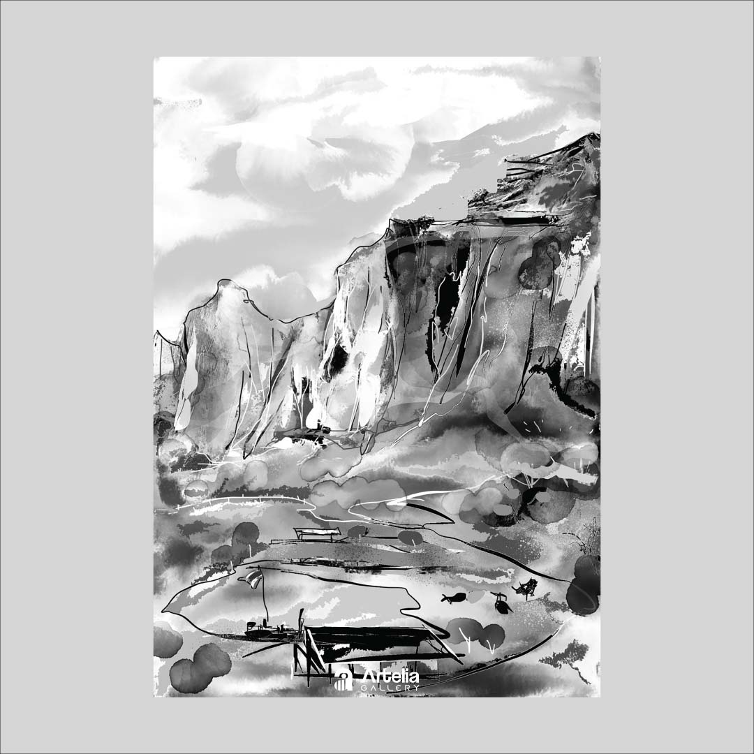 ภาพจำ ฉากนัยใจ NO.42 โดย หงา คาราวาน ศิลปินแห่งชาติ ภาพเขียนดิจิทัลปริ้นท์