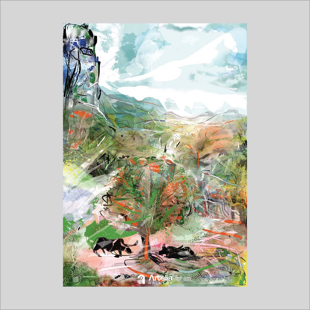 ภาพจำ ฉากนัยใจ NO.44 โดย หงา คาราวาน ศิลปินแห่งชาติ ภาพเขียนดิจิทัลปริ้นท์