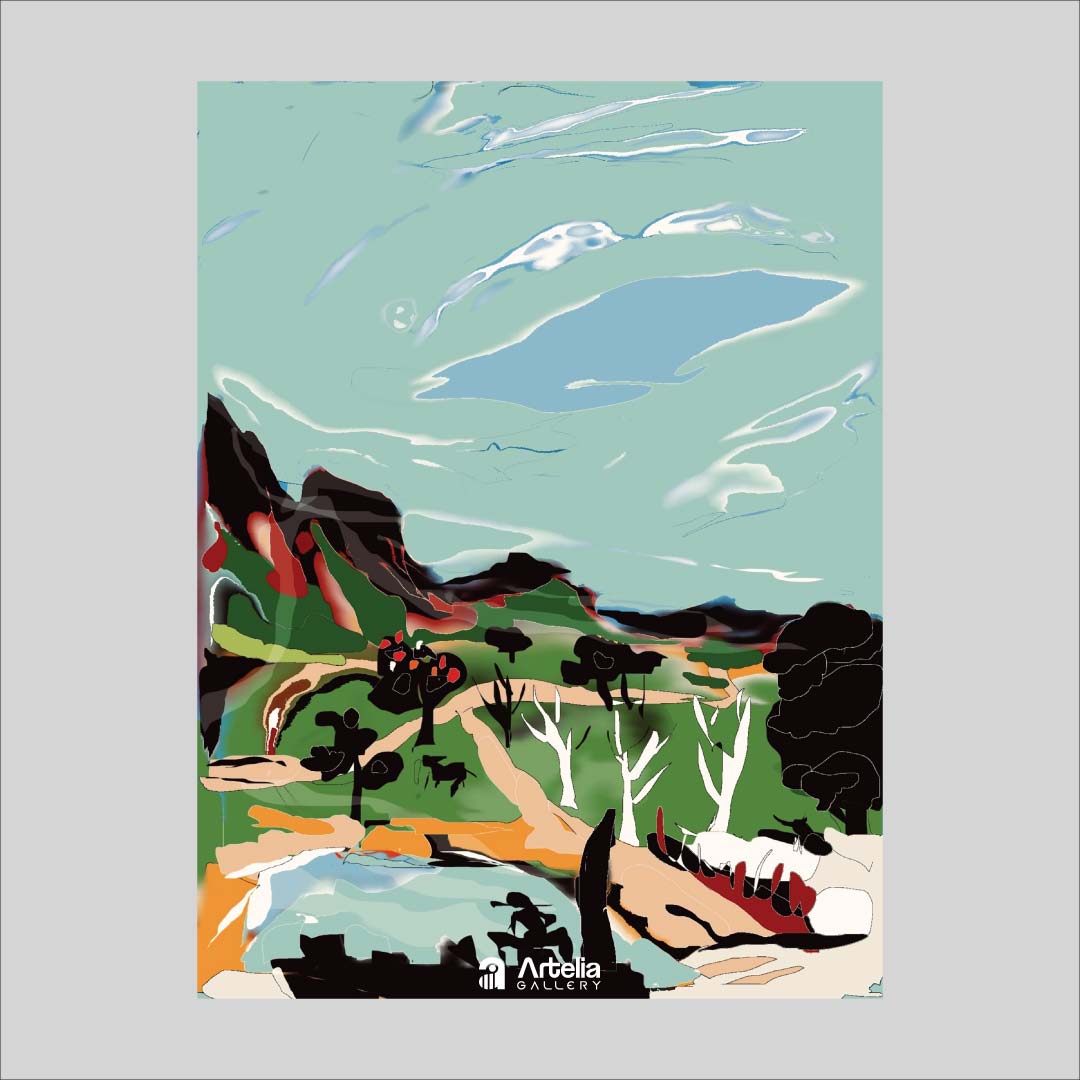 ภาพจำ ฉากนัยใจ NO.66 โดย หงา คาราวาน ศิลปินแห่งชาติ ภาพเขียนดิจิทัลปริ้นท์