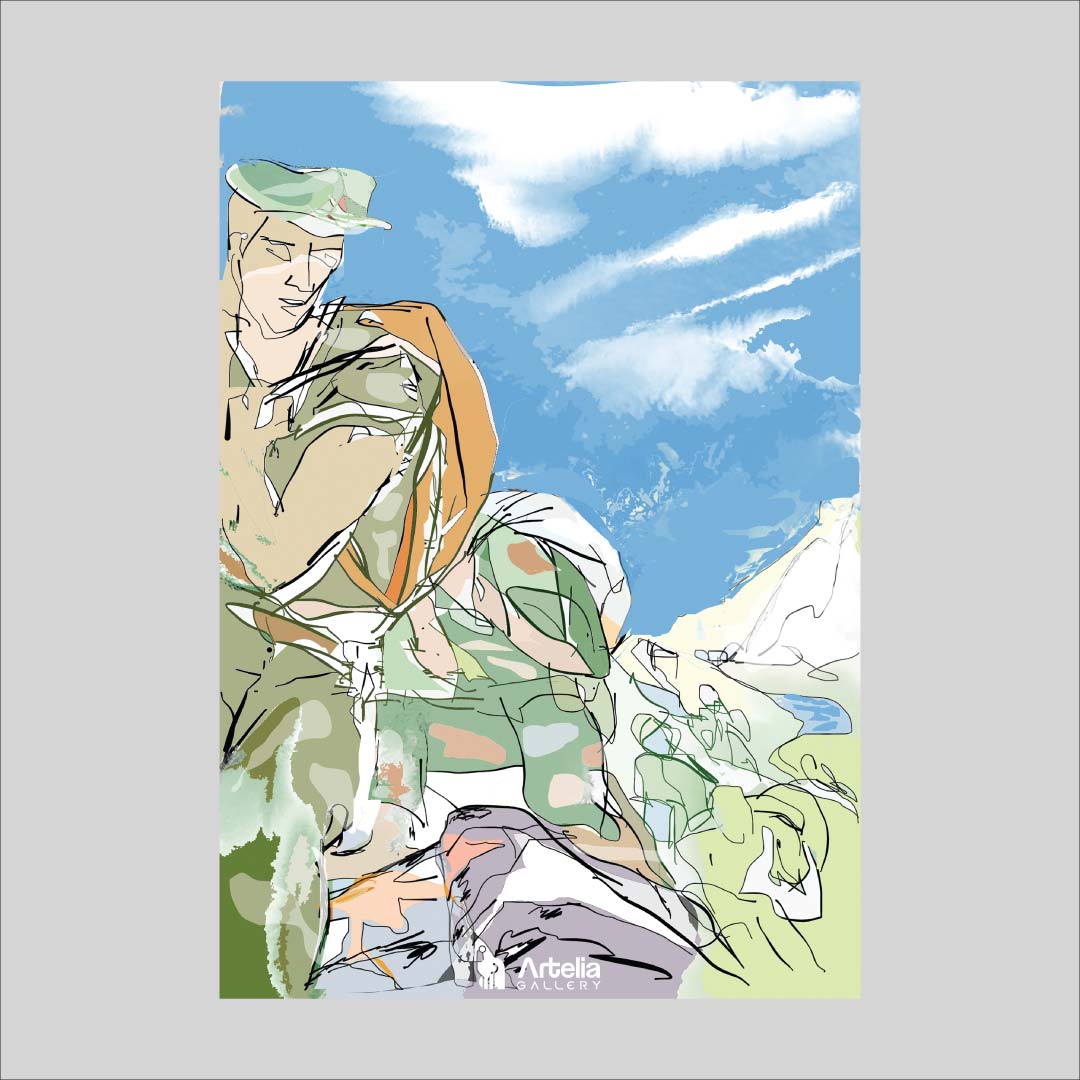 ภาพจำ ฉากนัยใจ NO.76 โดย หงา คาราวาน ศิลปินแห่งชาติ ภาพเขียนดิจิทัลปริ้นท์