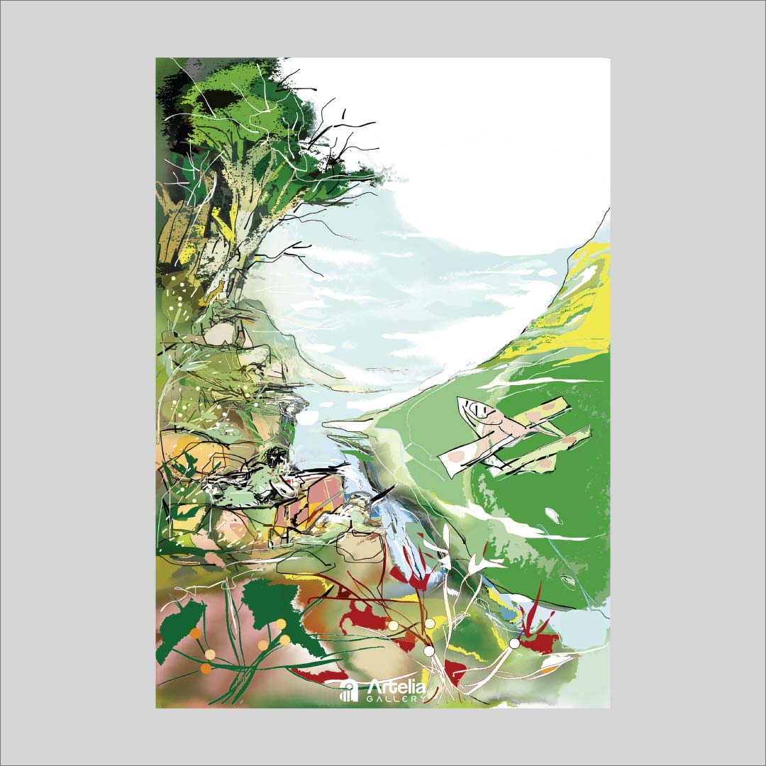 ภาพจำ ฉากนัยใจ NO.79 โดย หงา คาราวาน ศิลปินแห่งชาติ ภาพเขียนดิจิทัลปริ้นท์