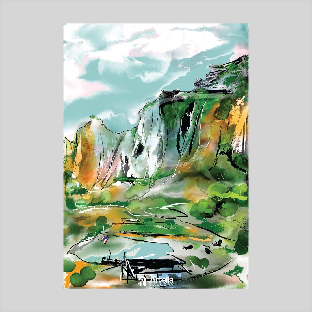 ภาพจำ ฉากนัยใจ NO.83 โดย หงา คาราวาน ศิลปินแห่งชาติ ภาพเขียนดิจิทัลปริ้นท์