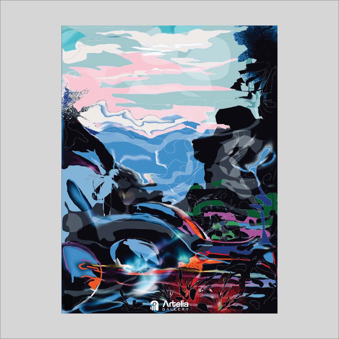 ภาพจำ ฉากนัยใจ NO.90 โดย หงา คาราวาน ศิลปินแห่งชาติ ภาพเขียนดิจิทัลปริ้นท์